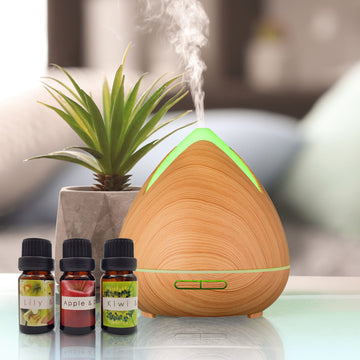 Essential Oils Ultrasonic Aromatherapy Diffuser Air Humidifier Purify 400ML - Light Wood - 0