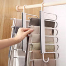 2 Pack Adjustable Multi-Layer 6 in 1 Pants Hanger for Wardrobe and Home Storage (White)-1