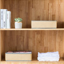 Set of 2 Fabric Drawer Organizer Divider Storage Boxes for Storing Socks, Underwear, Ties, Scarves (Beige)-7