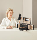 Jewelry Box 3 Layers Organizer Lockable Storage-2