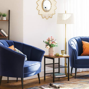 End Table Industrial Side Table Mesh Shelves - 0