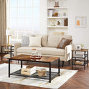 End Table Industrial Side Table Mesh Shelves-5