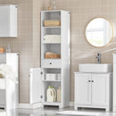 Tall Bathroom Storage Cabinet 3 Shelves, White-4