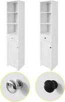 Tall Bathroom Storage Cabinet 3 Shelves, White-5