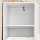 Tall Bathroom Storage Cabinet 3 Shelves, White-6