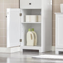 Tall Bathroom Storage Cabinet 3 Shelves, White-7