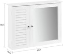 Mirror Cabinet Wall Cupboard, White-3