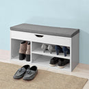 Padded Shoe Bench Lift Up Storage-2