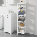5 Tier Bathroom Shelf Cabinet, White-2