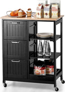 Kitchen Island Cart with Storage, Drawers, Shelves-1