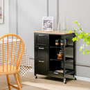 Kitchen Island Cart with Storage, Drawers, Shelves-2