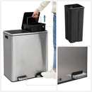 Dual Kitchen Bin, 2 x 30L, Silver-3