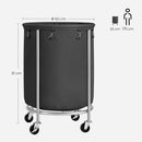 Laundry Basket with Wheels, Black-6