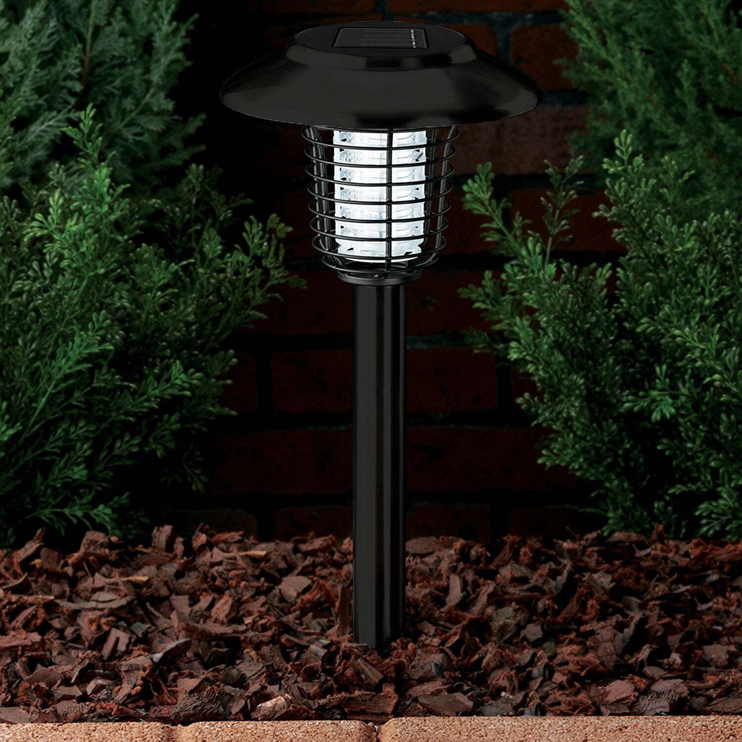 Lenoxx Wireless Solar-Powered Mosquito Killer Lamp (2-Piece, Black) - 0