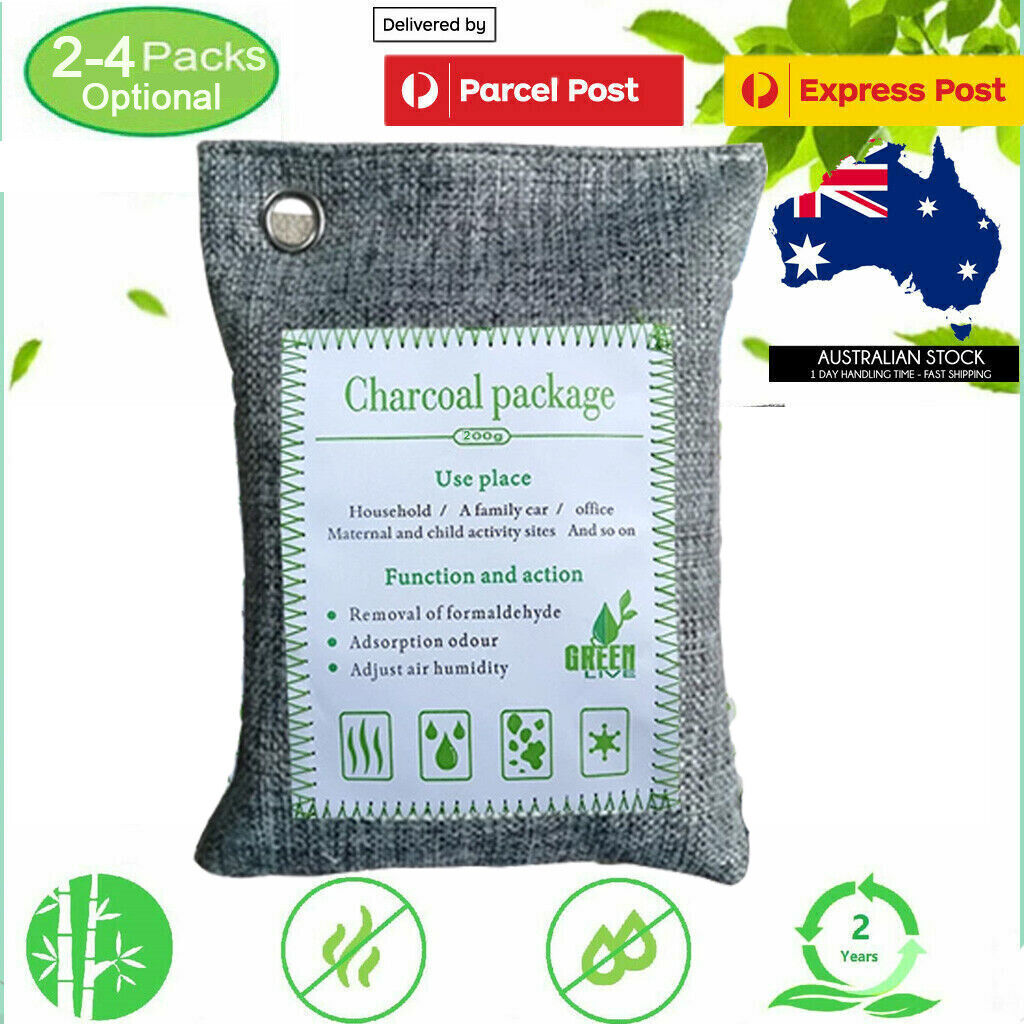 30PCS Air Purifying Bags Activated Bamboo Charcoal Freshener for Car Home Shoes 200g - 0