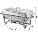 9L Chafing Dish Set Buffet Pan Bain Marie Bow Stainless Steel Food Warmer(1*9L)-3