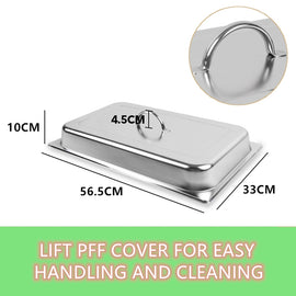 9L Chafing Dish Set Buffet Pan Bain Marie Bow Stainless Steel Food Warmer(3*3L) - 0