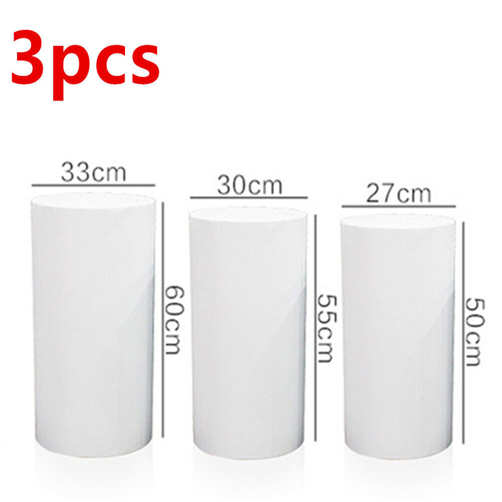 3PCS Display Stand Round Cylinder Pedestal w/ Balloon Set + LED Strip Wedding AU - 0