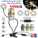 LED Selfie Ring Light with Cell Phone Holder Flexible Stand Live Stream Lamp AU-1