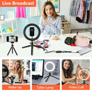 10" Dimmable LED Ring Light Tripod Stand for Phone Makeup Live Selfie-7