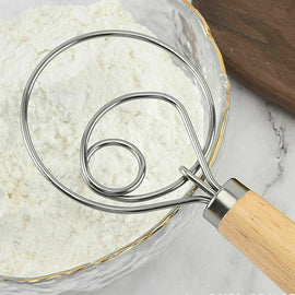 13 INCHES BAKING DOUGH STAINLESS STEEL LARGE WIRE WHISK MIXER BREAD COOKING TOOL - 0