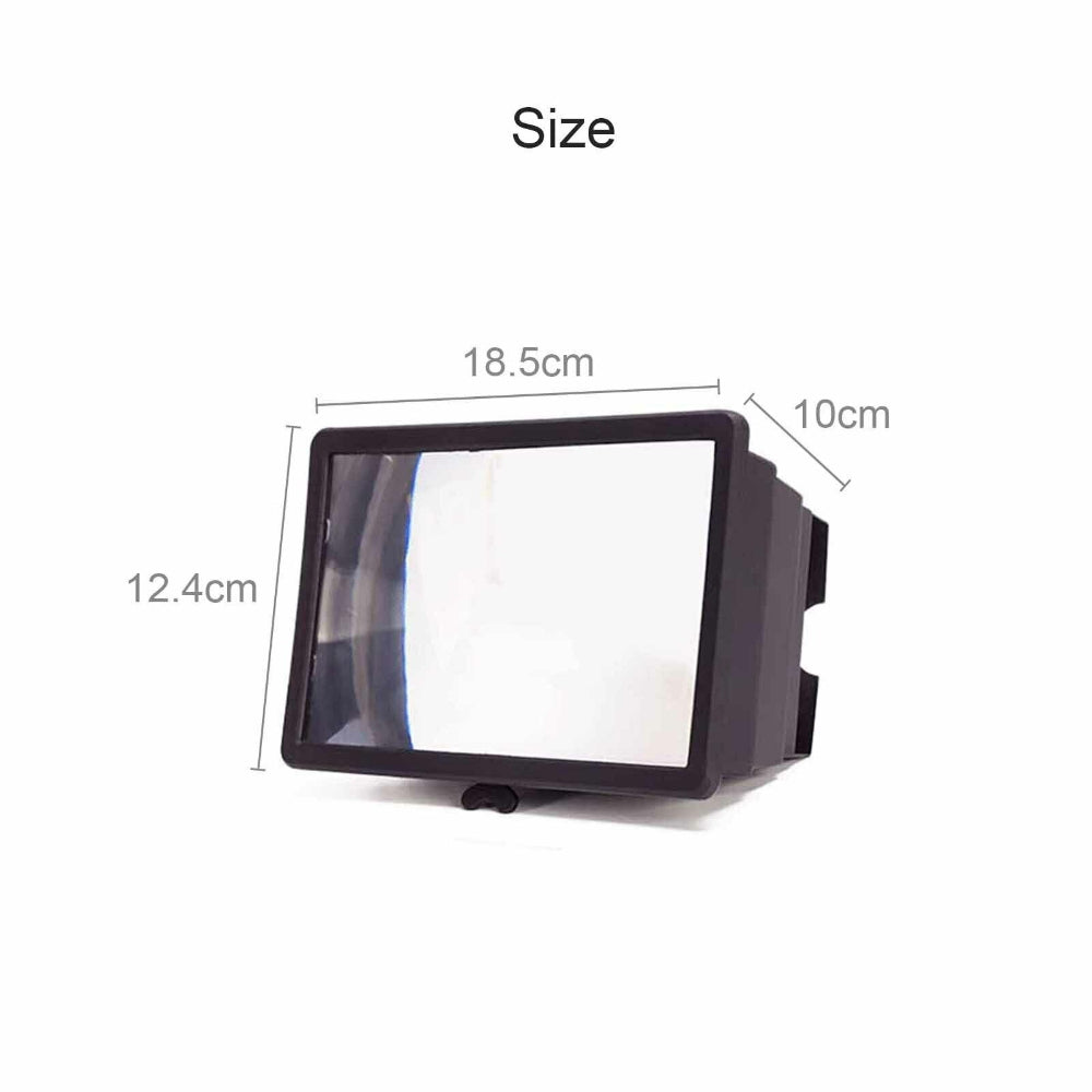 3D Mobile Phone Screen Magnifier 12" HD Video Amplifier for Smartphone Stand - 0