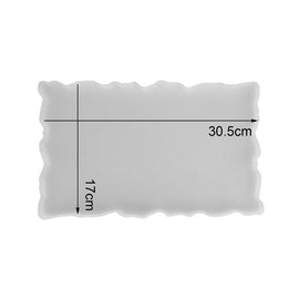 Large Safe Silicone Tray Mould Artist Mold Irregular Coaster Resin Craft Art DIY + 2 Handles - 0
