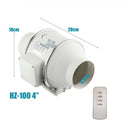 4" Inch Extractor Fan Remote Control Hydroponic Inline Exhaust Fan Industrial Vent-1