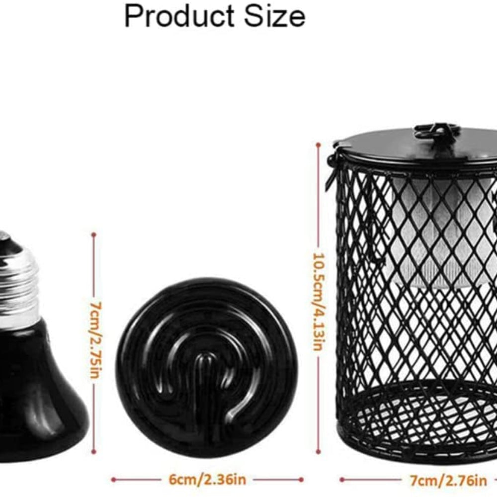 100W Reptile Ceramic Heat Lamp anti-hot Cage Light Holder Switch Chicken Brooder - 0