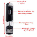 Electric Salt Pepper Mill Grinder Battery Powered LED Light Adjustable AU-9