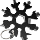 18 in 1 Multi-tool Snowflake Bottle Opener Stainless Keychain Wrench Screwdriver Black-1