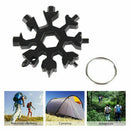 18 in 1 Multi-tool Snowflake Bottle Opener Stainless Keychain Wrench Screwdriver Black-3