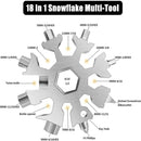 18 in 1 Multi-tool Snowflake Bottle Opener Stainless Keychain Wrench Screwdriver Silver-2
