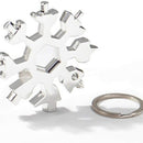 18 in 1 Multi-tool Snowflake Bottle Opener Stainless Keychain Wrench Screwdriver Silver-6
