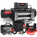 X-BULL 4WD Recovery Kit Kinetic Recovery Rope With 12000LBS Electric Winch 12V Winch 4WD 4X4 Offroad-1
