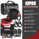X-BULL Recovery Rope kit Snatch Strap Soft Shackles Hitch receiver Kinetic Tire Deflator-3