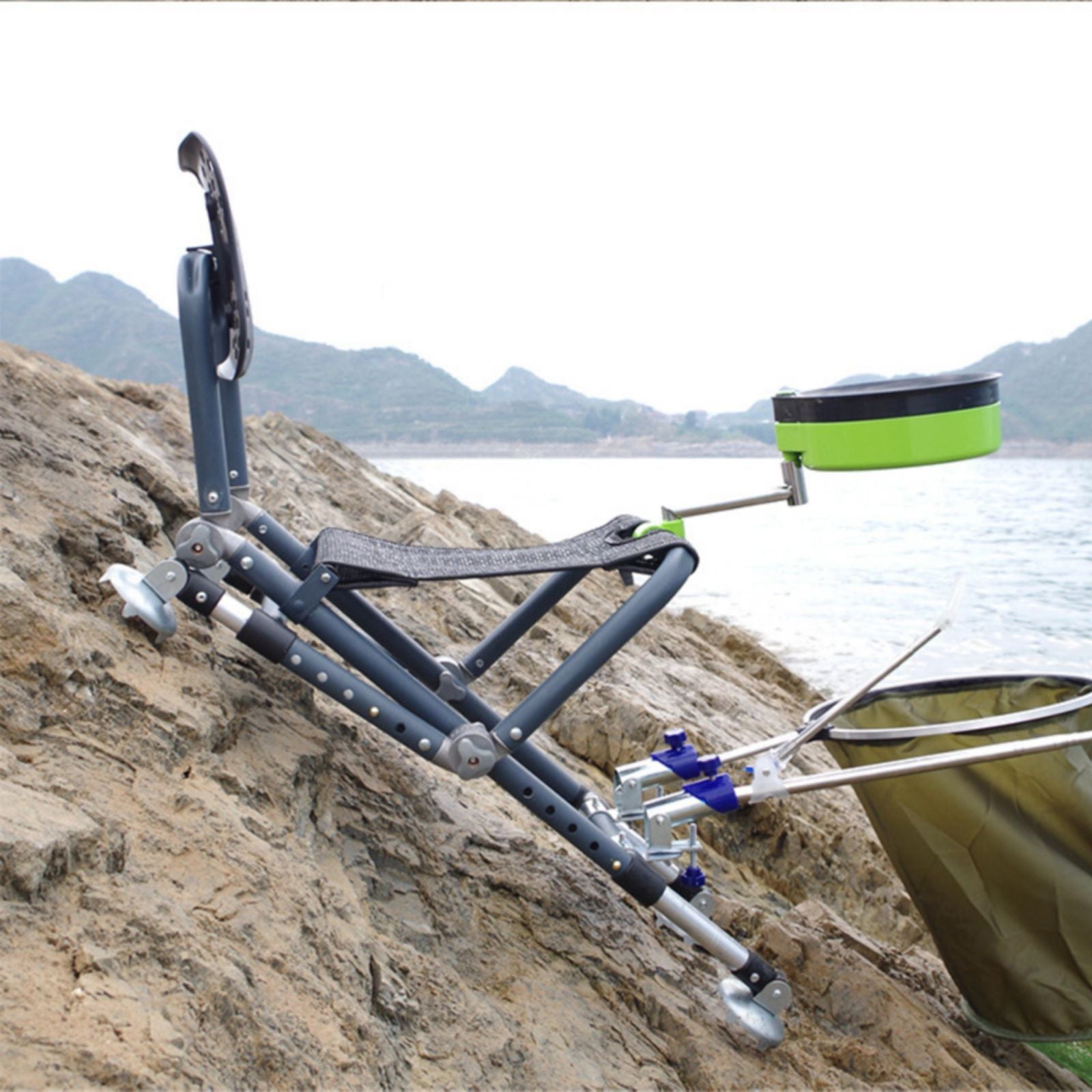 Fishing Chair With Aluminum Alloy For All-Terrains Portable Multifunctional Folding Adjustable Reclining Chair With Hind Legs