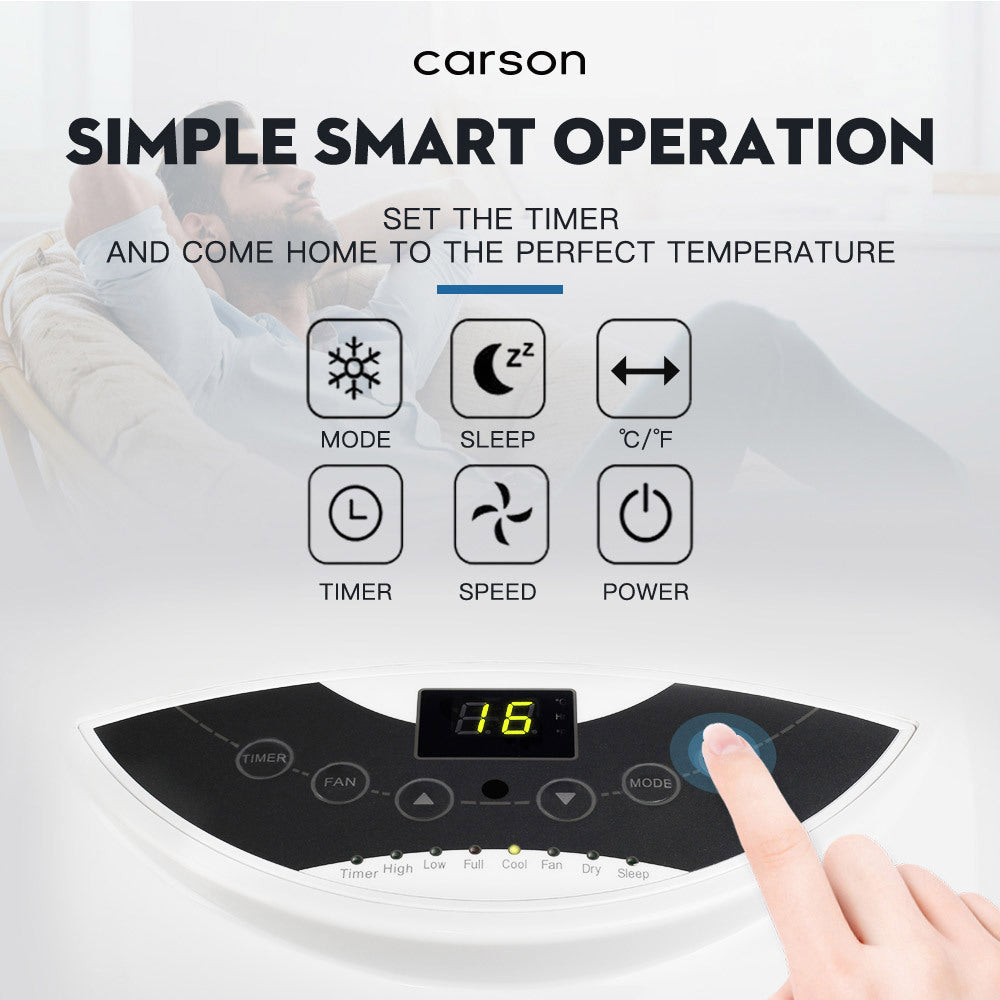 CARSON Portable Air Conditioner Mobile Fan Cooler Cooling Dehumidifier 9000BTU - 0