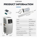 CARSON Portable Air Conditioner Mobile Fan Cooler Cooling Dehumidifier 9000BTU-4