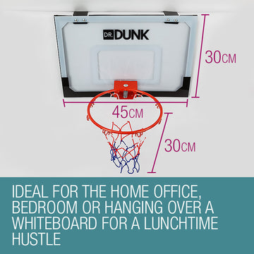 Dr.Dunk Indoor Mini Basketball Hoop Ring Backboard Kit Door Mounted Mount Kid Set - 0