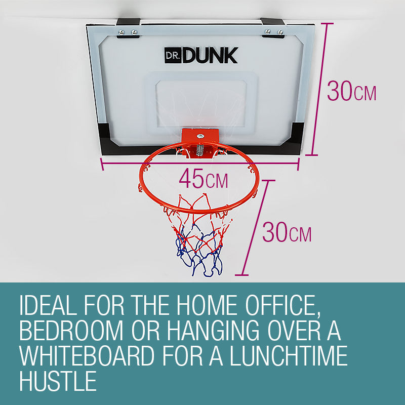 Dr.Dunk Indoor Mini Basketball Hoop Ring Backboard Kit Door Mounted Mount Kid Set - 0