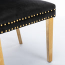 8x Velvet Dining Chairs with Golden Metal Legs-Black-7
