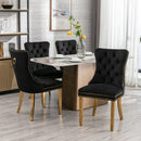 8x Velvet Dining Chairs with Golden Metal Legs-Black-10