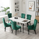 4x Velvet Dining Chairs- Green-9