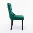 6x Velvet Dining Chairs- Green-5