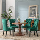 6x Velvet Dining Chairs- Green-12
