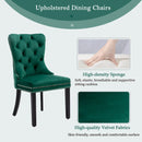 8x Velvet Dining Chairs- Green-8