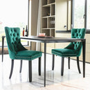 8x Velvet Dining Chairs- Green-14