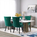 8x Velvet Dining Chairs- Green-15