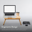 EKKIO Foldable Bamboo Laptop Bed Desk with Handles and Folding Legs-5